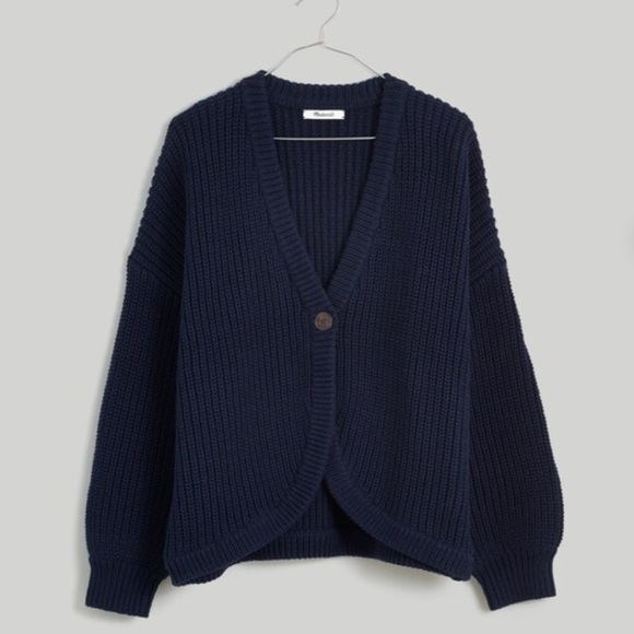 Madewell Sweaters - Madewell Navy Shirttail Cardigan Sweater